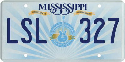 MS license plate LSL327