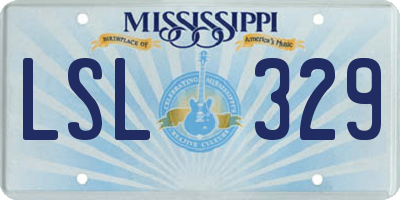 MS license plate LSL329