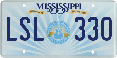 MS license plate LSL330