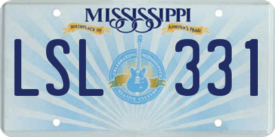MS license plate LSL331