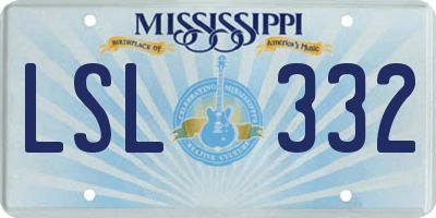 MS license plate LSL332