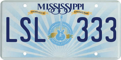 MS license plate LSL333