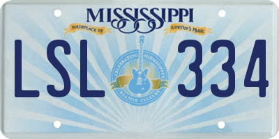 MS license plate LSL334