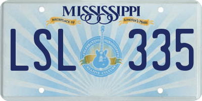 MS license plate LSL335