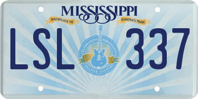 MS license plate LSL337