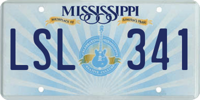 MS license plate LSL341