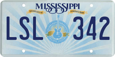 MS license plate LSL342