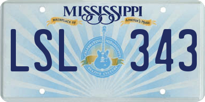 MS license plate LSL343