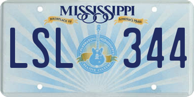 MS license plate LSL344