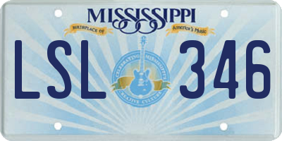 MS license plate LSL346