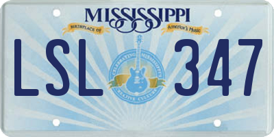MS license plate LSL347