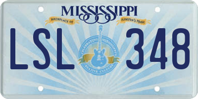 MS license plate LSL348