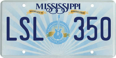 MS license plate LSL350