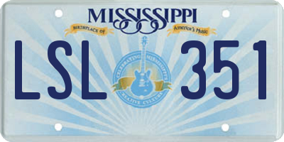 MS license plate LSL351