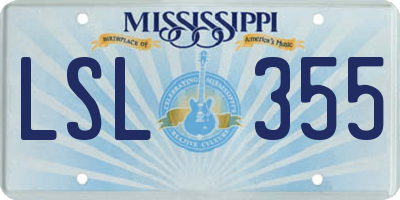 MS license plate LSL355