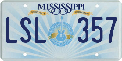 MS license plate LSL357
