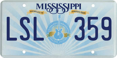 MS license plate LSL359
