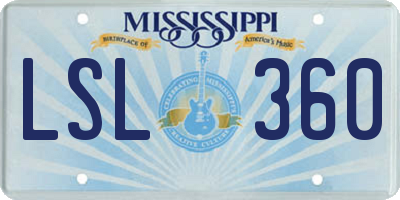 MS license plate LSL360