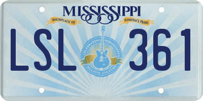 MS license plate LSL361