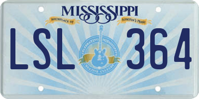 MS license plate LSL364