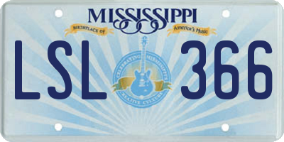 MS license plate LSL366