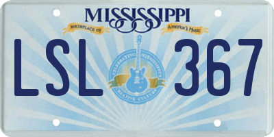 MS license plate LSL367
