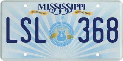 MS license plate LSL368