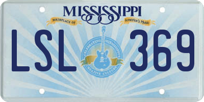 MS license plate LSL369