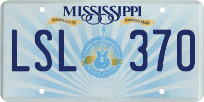 MS license plate LSL370