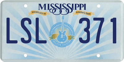 MS license plate LSL371
