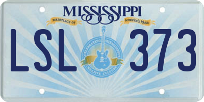 MS license plate LSL373