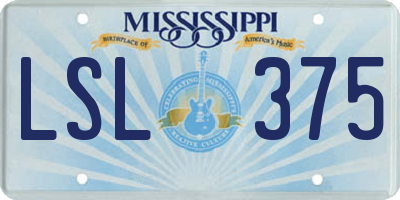 MS license plate LSL375