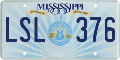MS license plate LSL376