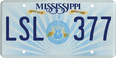 MS license plate LSL377
