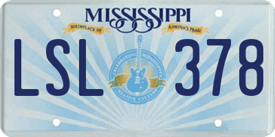 MS license plate LSL378