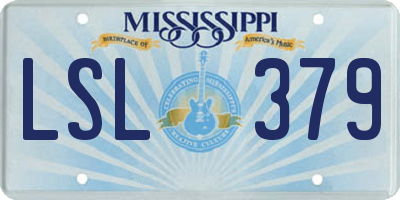 MS license plate LSL379
