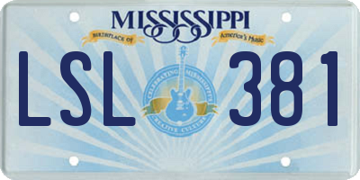 MS license plate LSL381