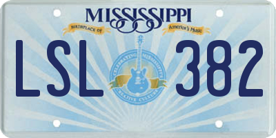 MS license plate LSL382