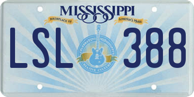MS license plate LSL388