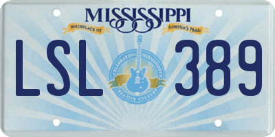MS license plate LSL389
