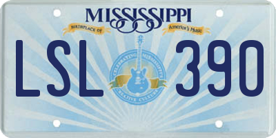 MS license plate LSL390