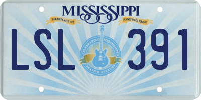 MS license plate LSL391