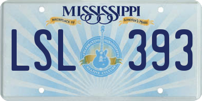 MS license plate LSL393