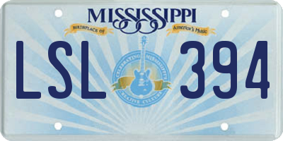 MS license plate LSL394