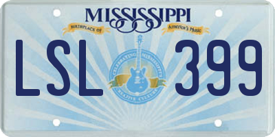 MS license plate LSL399