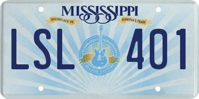 MS license plate LSL401