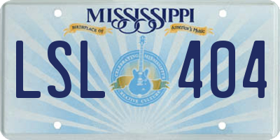 MS license plate LSL404