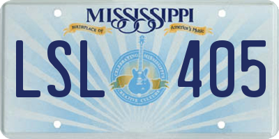 MS license plate LSL405
