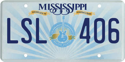MS license plate LSL406
