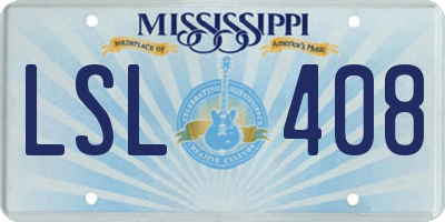 MS license plate LSL408